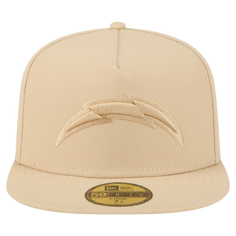 Los Angeles Chargers New Era Color Pack A-Frame 59FIFTY Fitted Hat Beige - NFL