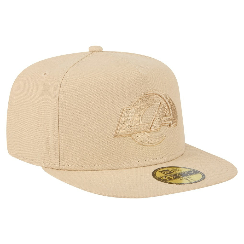 Los Angeles Rams New Era Color Pack A-Frame 59FIFTY Fitted Hat Light Beige - NFL