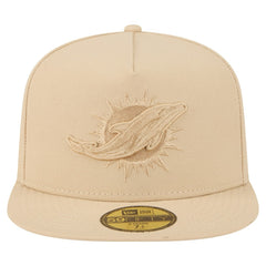 Miami Dolphins New Era Color Pack A-Frame 59FIFTY Fitted Hat Light Beige - NFL