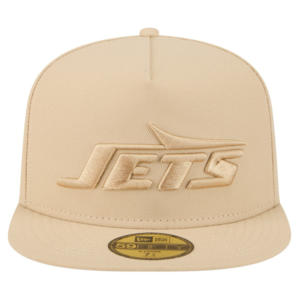New York Jets New Era Color Pack A-Frame 59FIFTY Fitted Hat Beige - NFL