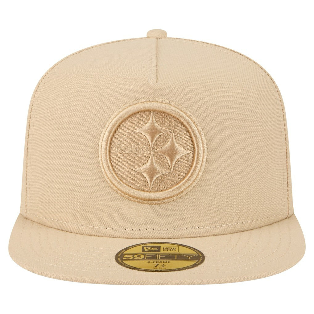 Pittsburgh Steelers New Era Color Pack A-Frame 59FIFTY Fitted Hat Beige - NFL