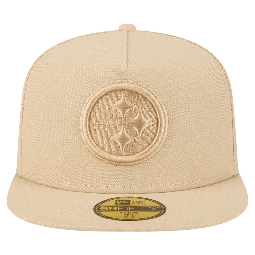 Pittsburgh Steelers New Era Color Pack A-Frame 59FIFTY Fitted Hat Beige - NFL