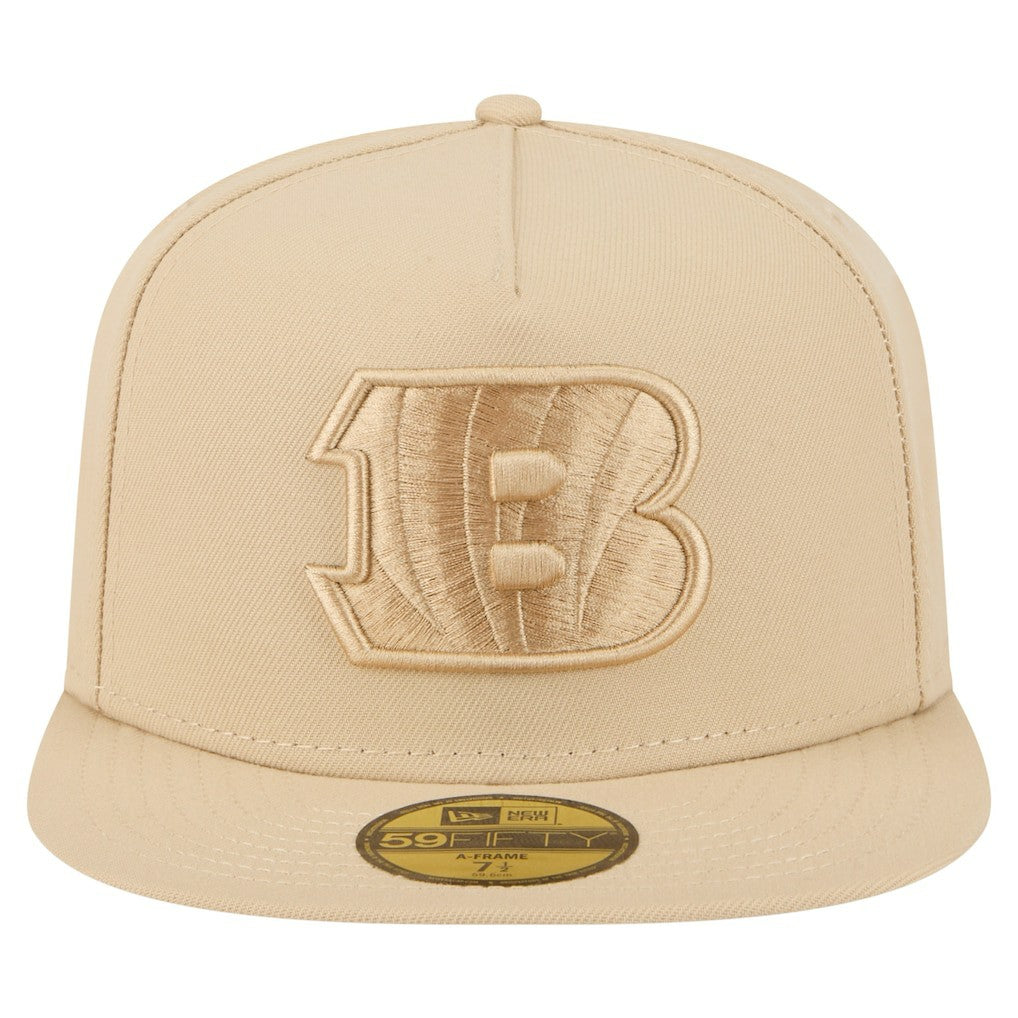 Cincinnati Bengals New Era Color Pack A-Frame 59FIFTY Fitted Hat Light Beige - NFL