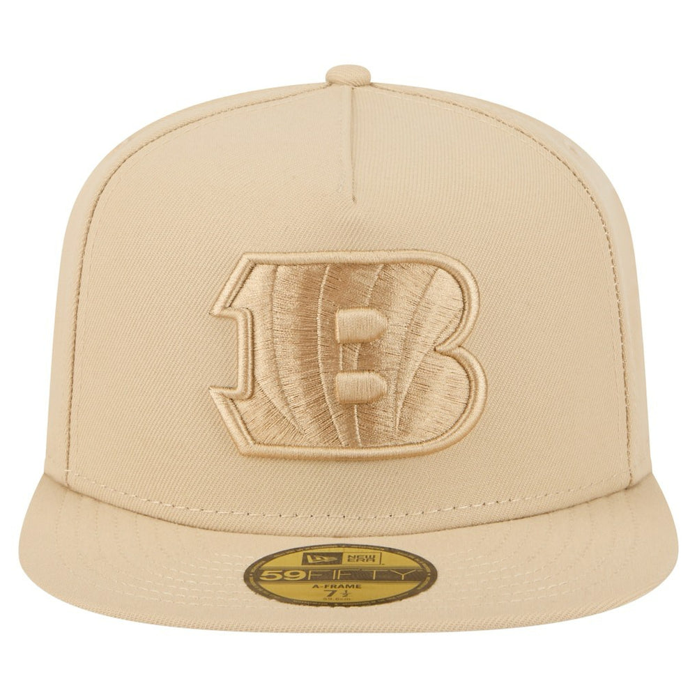 Cincinnati Bengals New Era Color Pack A-Frame 59FIFTY Fitted Hat Light Beige - NFL