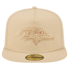 Baltimore Ravens New Era Color Pack A-Frame 59FIFTY Fitted Hat Beige - NFL