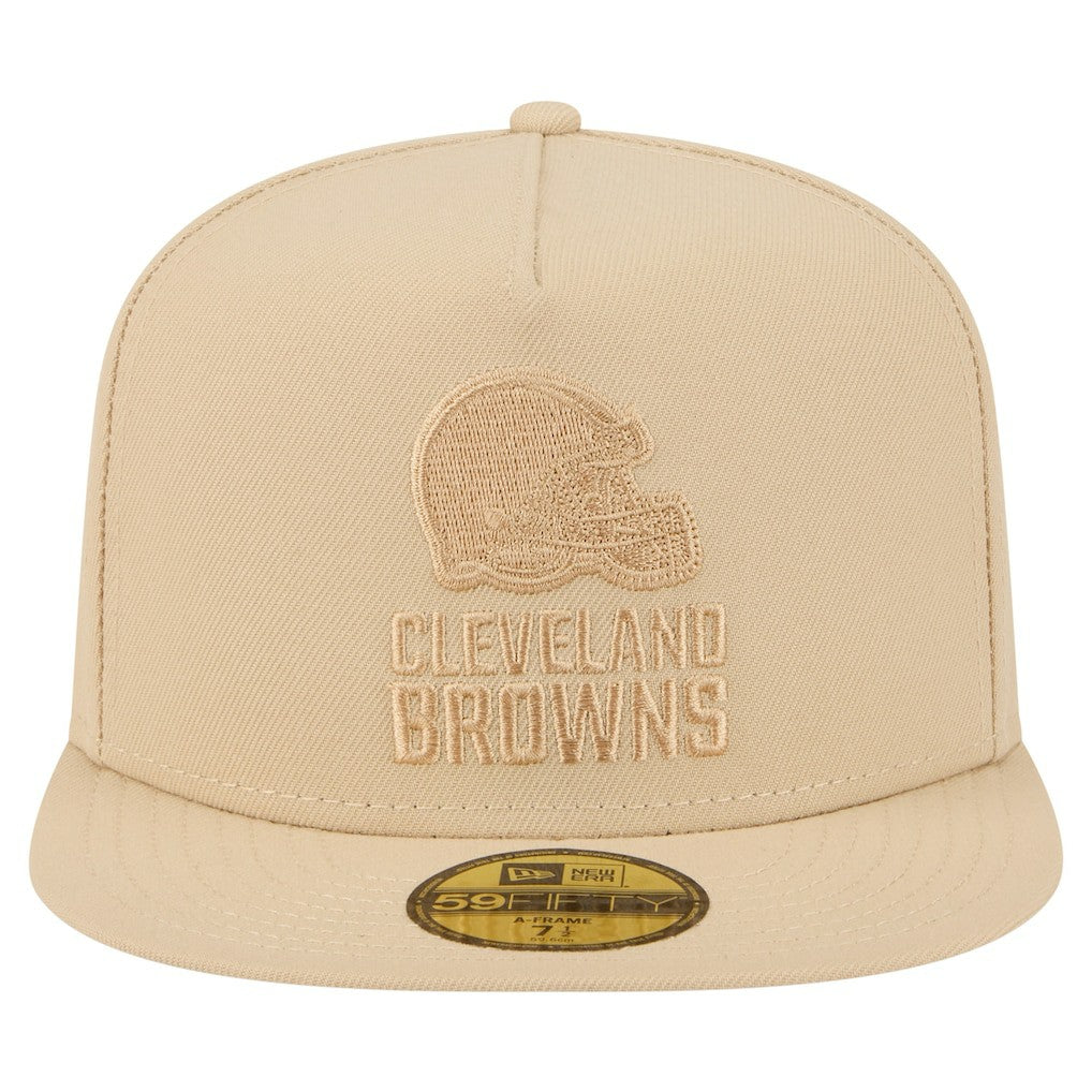 Cleveland Browns New Era Color Pack A-Frame 59FIFTY Fitted Hat Light Beige - NFL