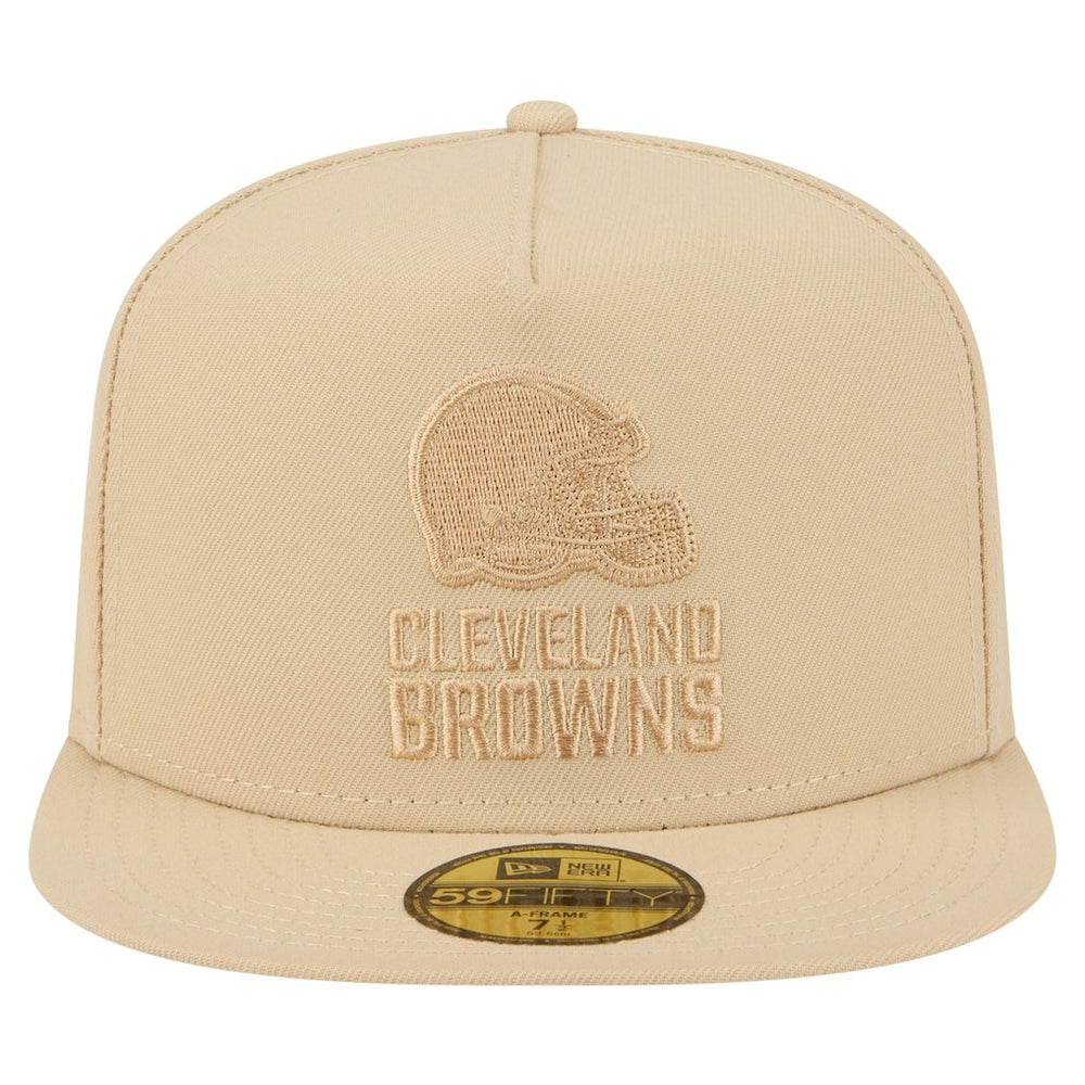 Cleveland Browns New Era Color Pack A-Frame 59FIFTY Fitted Hat Light Beige - NFL