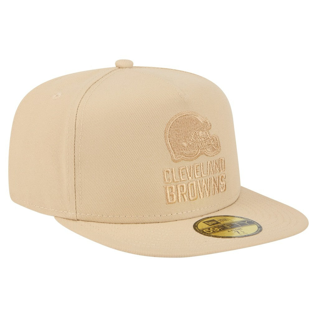 Cleveland Browns New Era Color Pack A-Frame 59FIFTY Fitted Hat Light Beige - NFL