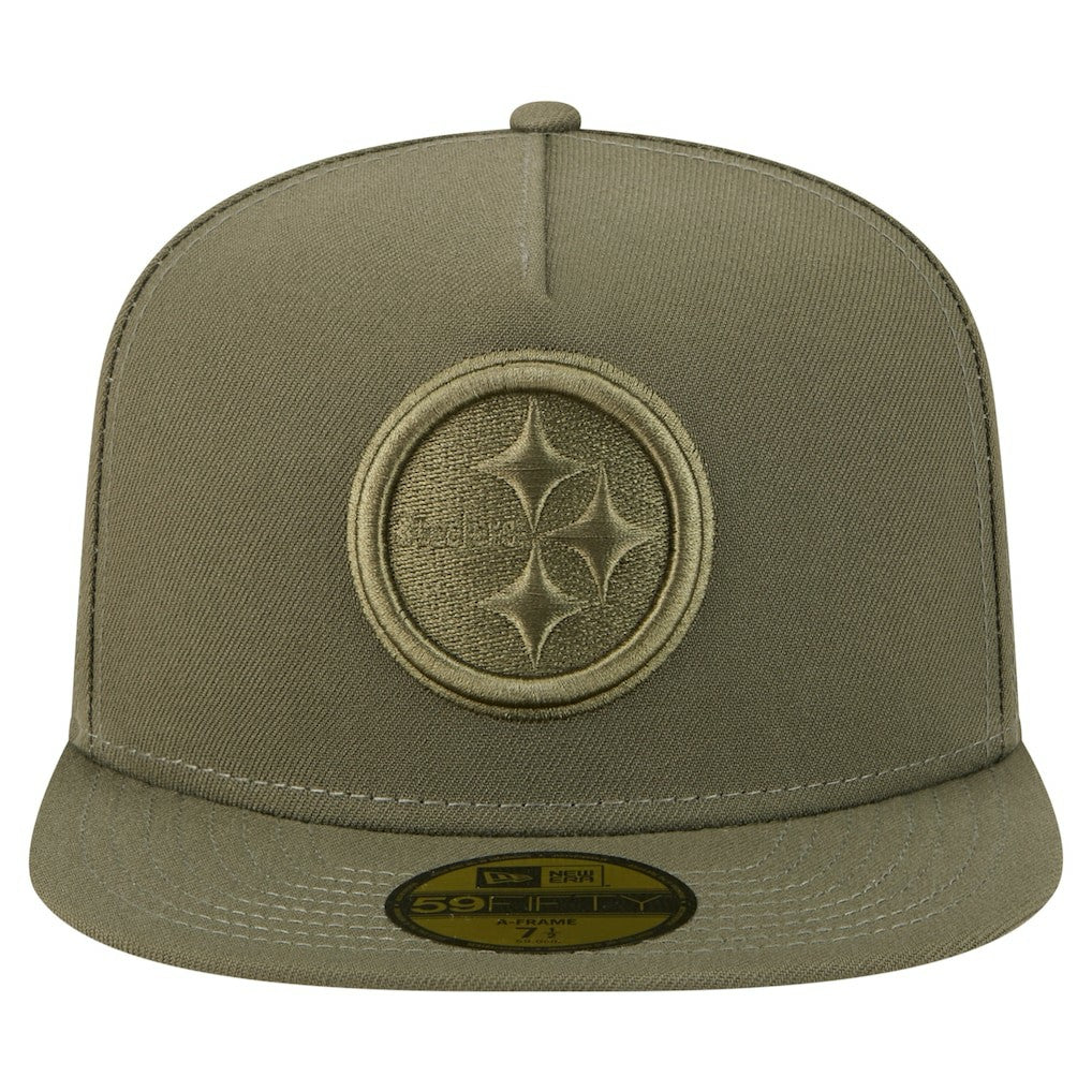 Pittsburgh Steelers New Era Color Pack A-Frame 59FIFTY Fitted Hat Olive - NFL