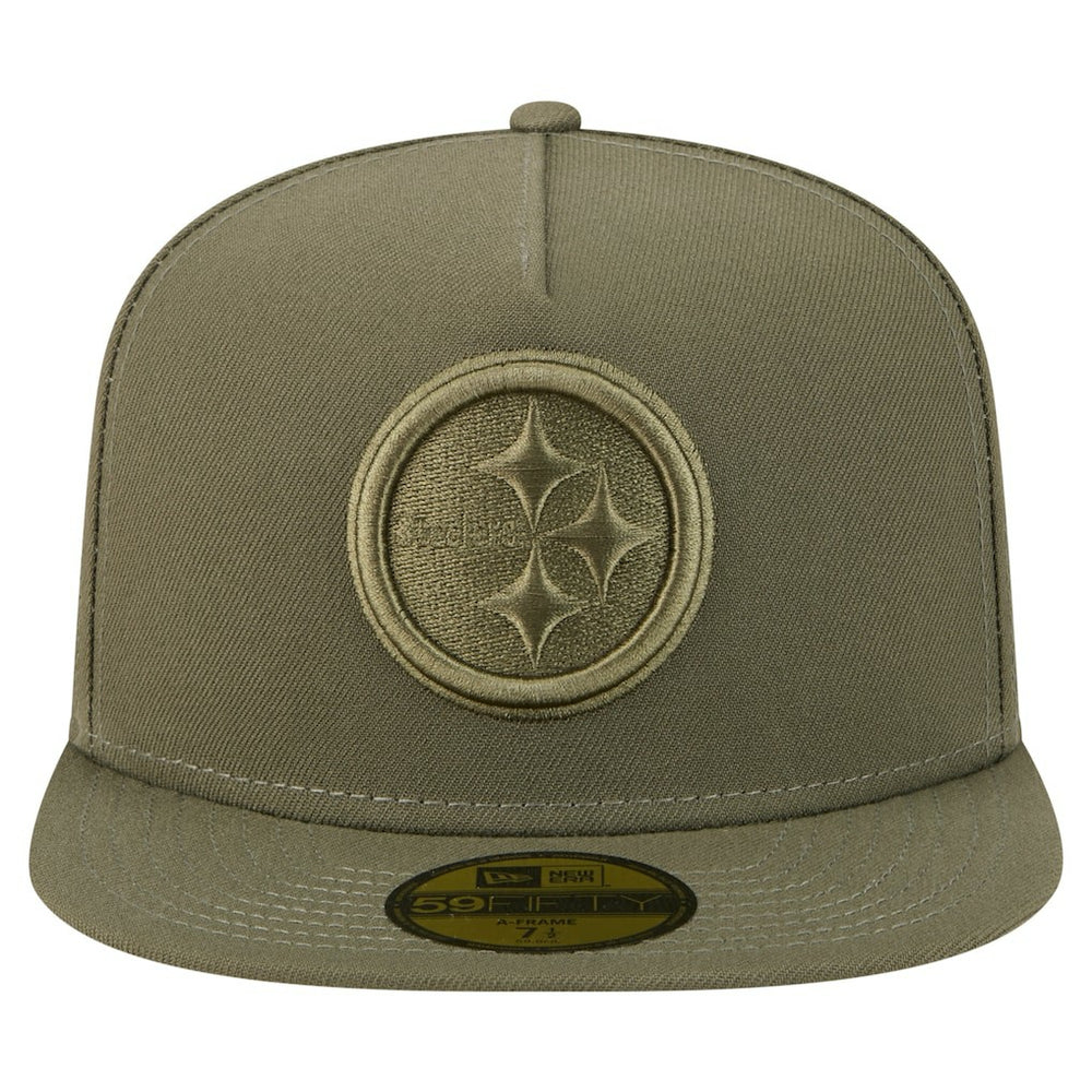 Pittsburgh Steelers New Era Color Pack A-Frame 59FIFTY Fitted Hat Olive - NFL