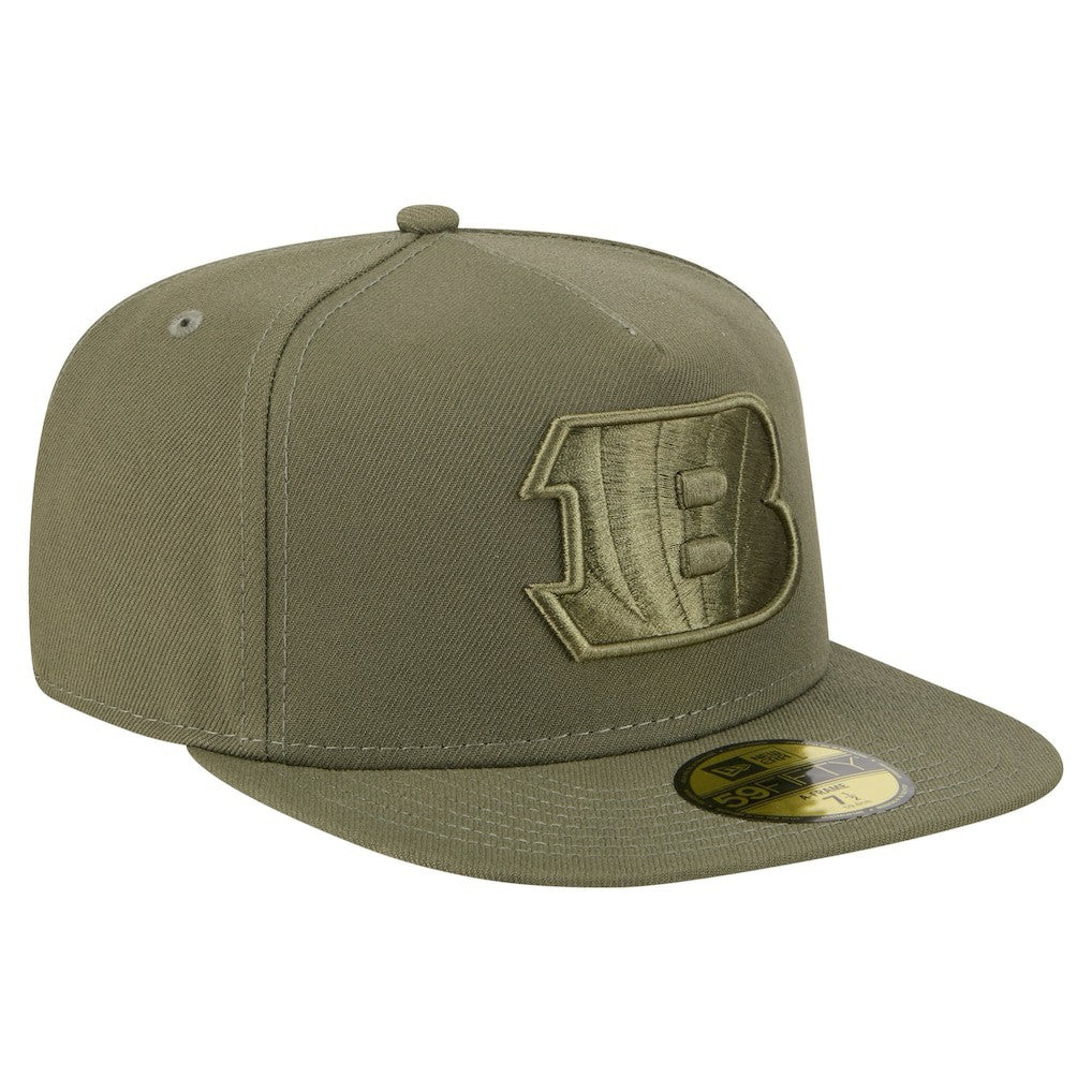 Cincinnati Bengals New Era Color Pack A-Frame 59FIFTY Fitted Hat Olive - NFL