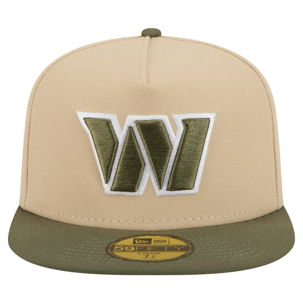 Washington Commanders New Era Color Pack A-Frame 59FIFTY Fitted Hat Beige/Olive - NFL