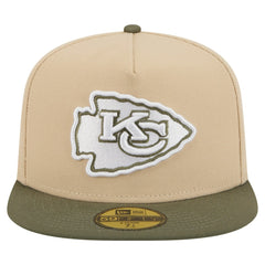 Kansas City Chiefs New Era Color Pack A-Frame 59FIFTY Fitted Hat Light Beige/Olive - NFL