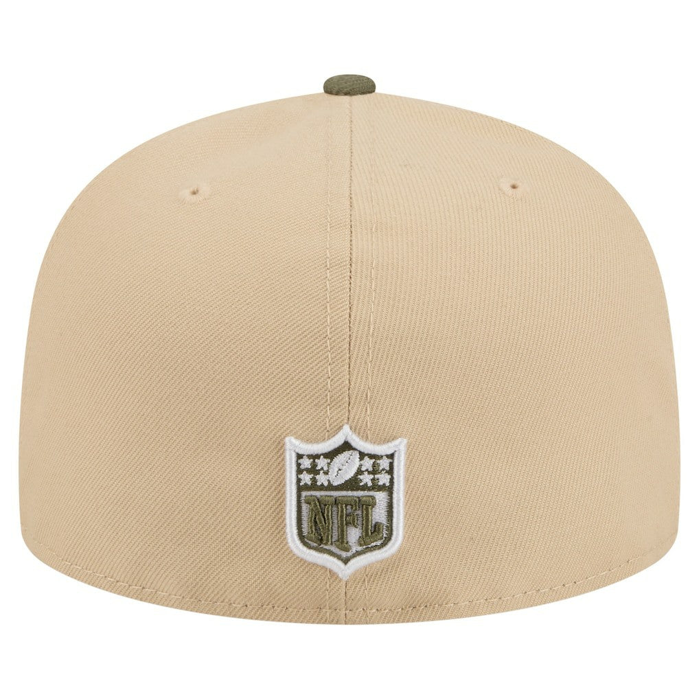 Miami Dolphins New Era Color Pack A-Frame 59FIFTY Fitted Hat Beige/Olive - NFL