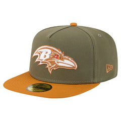Baltimore Ravens New Era Color Pack A-Frame 59FIFTY Fitted Hat Olive/Brown - NFL