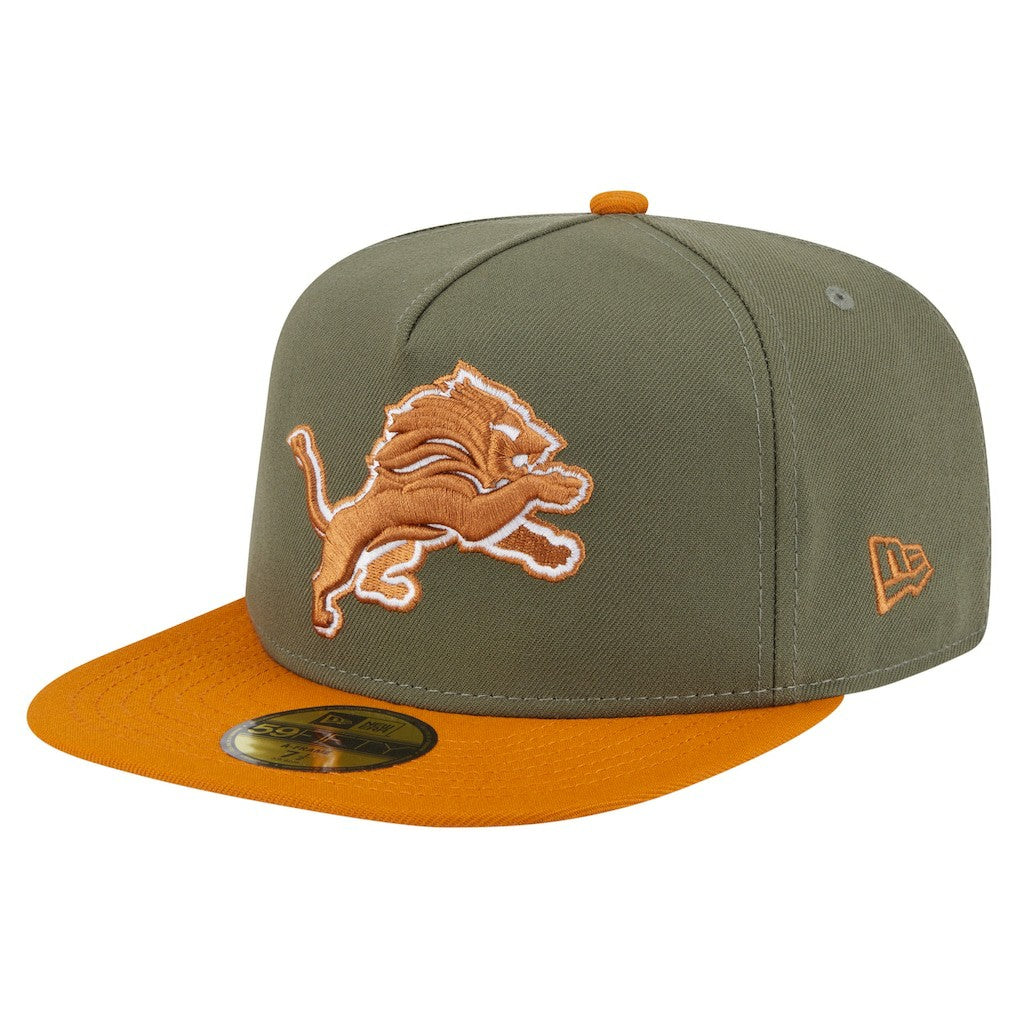 Detroit Lions New Era Color Pack A-Frame 59FIFTY Fitted Hat Olive/Brown - NFL