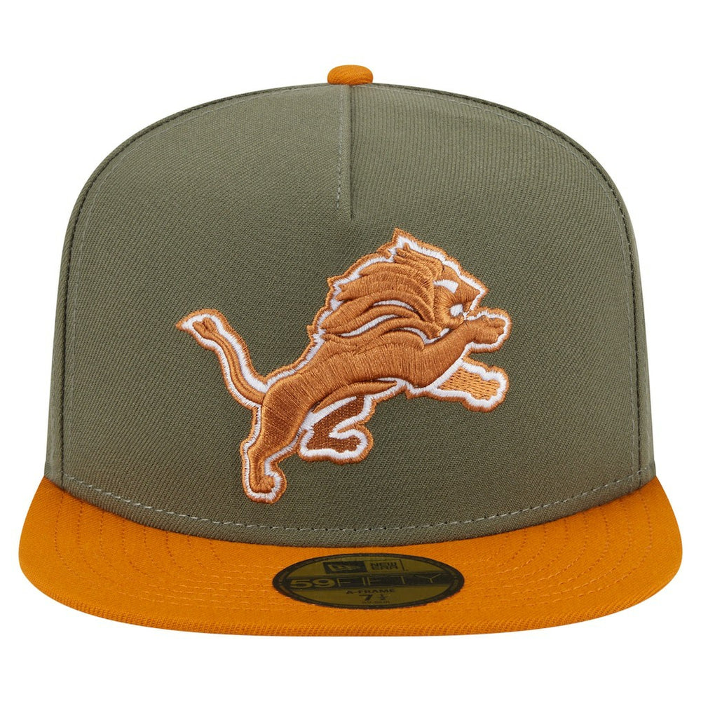 Detroit Lions New Era Color Pack A-Frame 59FIFTY Fitted Hat Olive/Brown - NFL