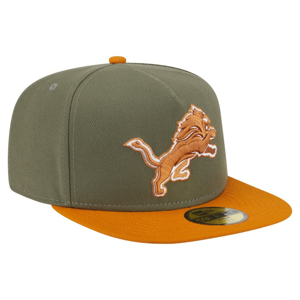 Detroit Lions New Era Color Pack A-Frame 59FIFTY Fitted Hat Olive/Brown - NFL