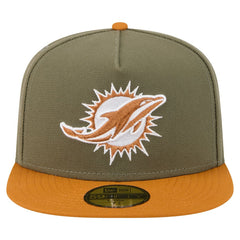 Miami Dolphins New Era Color Pack A-Frame 59FIFTY Fitted Hat Olive/Brown - NFL