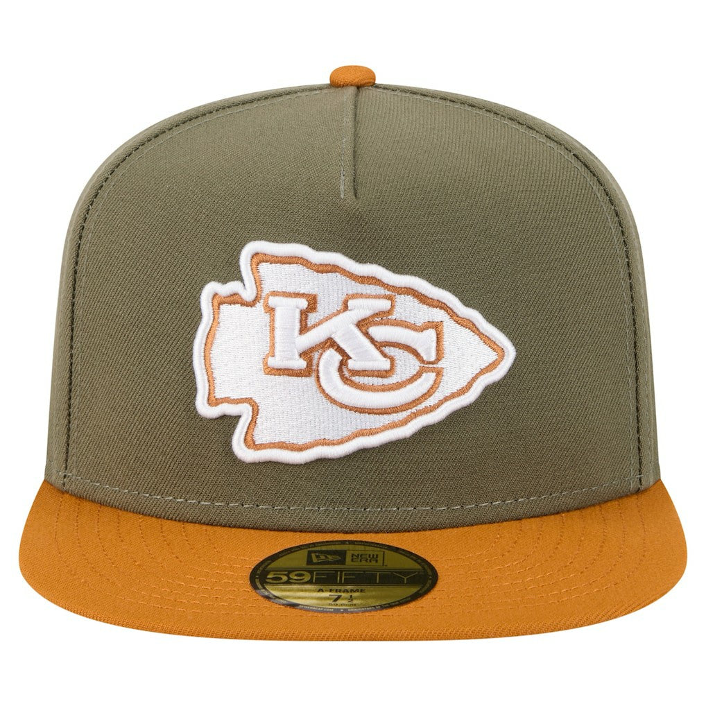Kansas City Chiefs New Era Color Pack A-Frame 59FIFTY Fitted Hat Olive/Brown - NFL