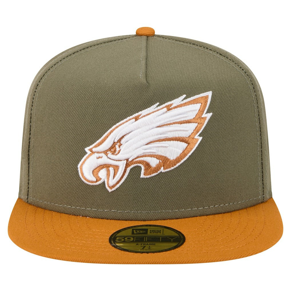 Philadelphia Eagles New Era Color Pack A-Frame 59FIFTY Fitted Hat Olive/Brown - NFL