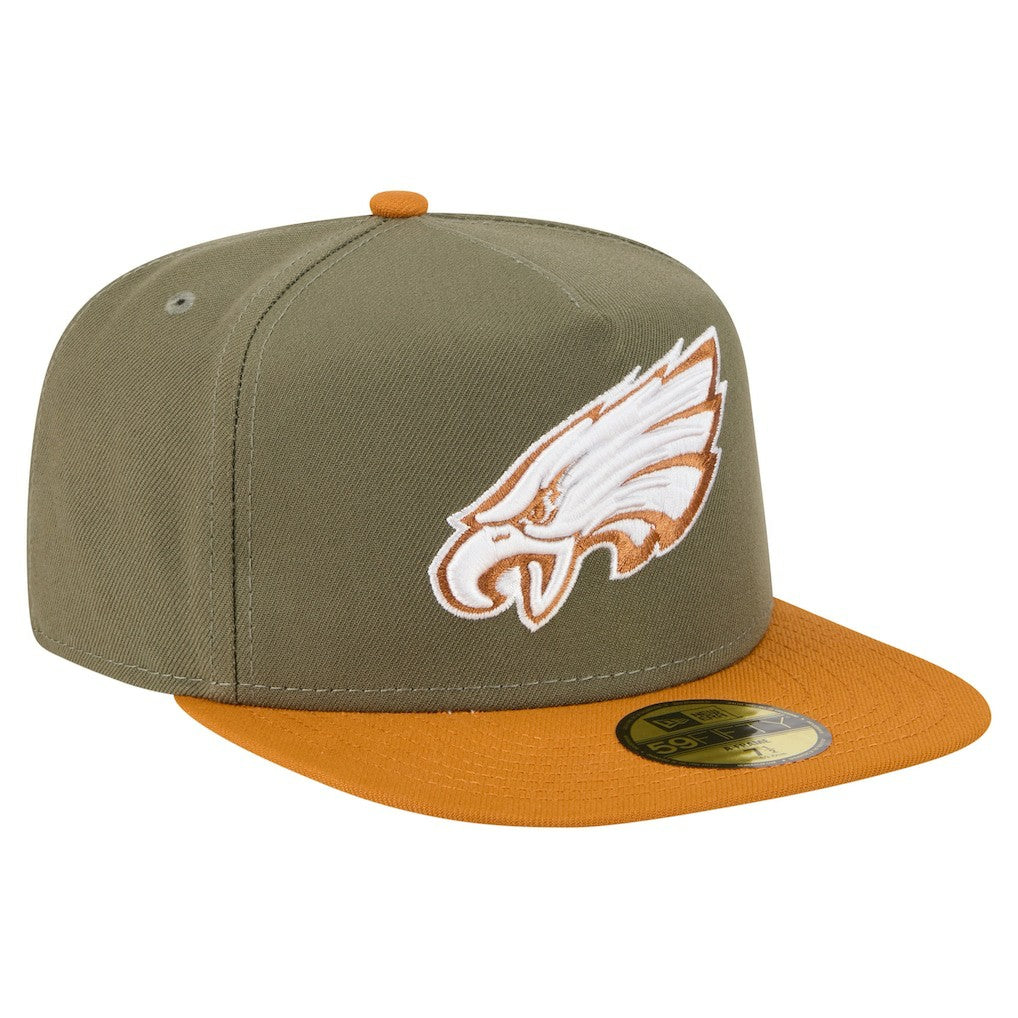 Philadelphia Eagles New Era Color Pack A-Frame 59FIFTY Fitted Hat Olive/Brown - NFL