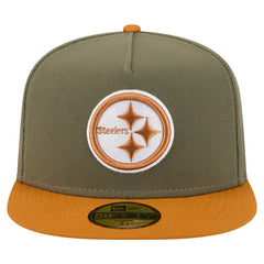 Pittsburgh Steelers New Era Color Pack A-Frame 59FIFTY Fitted Hat Olive/Brown - NFL