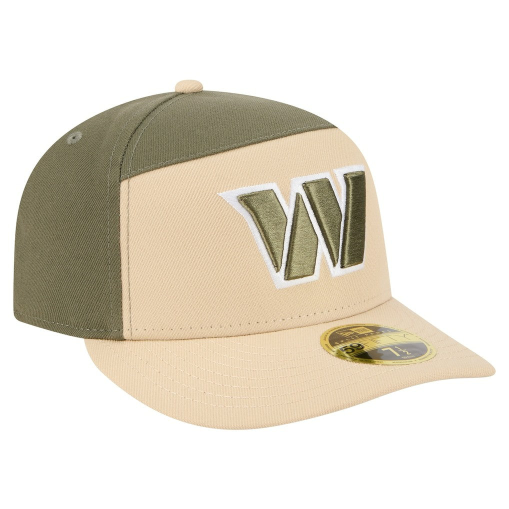 Washington Commanders New Era Two-Tone Color Pack Split Panel 59FIFTY Fitted Hat Light Beige/Olive - NFL