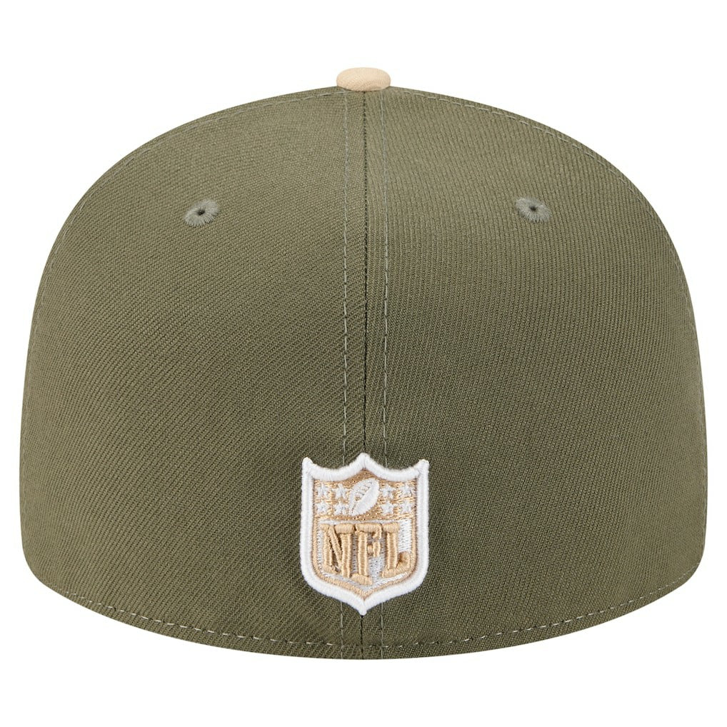 Washington Commanders New Era Two-Tone Color Pack Split Panel 59FIFTY Fitted Hat Light Beige/Olive - NFL