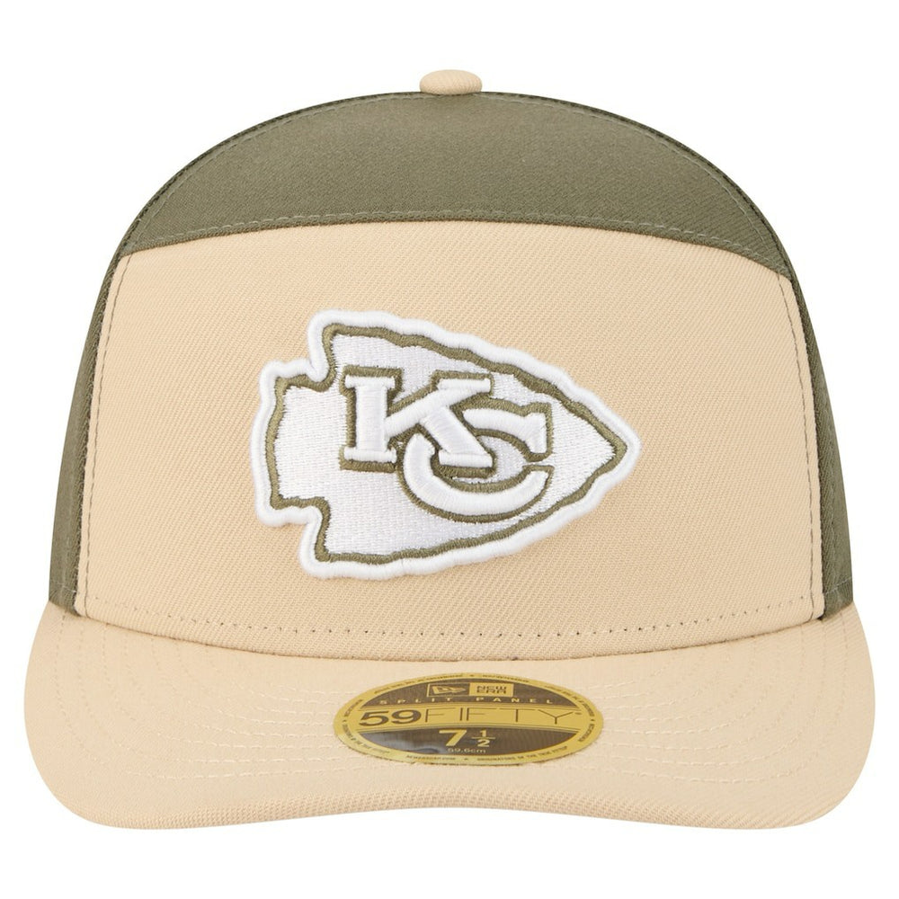 Kansas City Chiefs New Era Two-Tone Color Pack Split Panel 59FIFTY Fitted Hat Light Beige/Olive - NFL