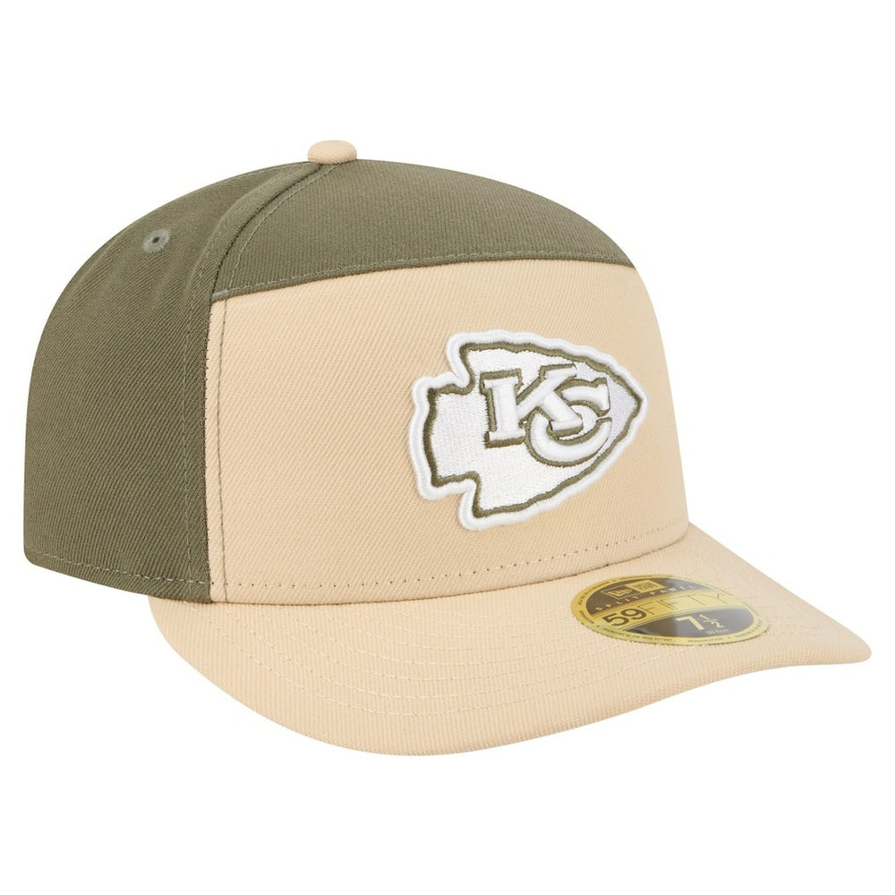 Kansas City Chiefs New Era Two-Tone Color Pack Split Panel 59FIFTY Fitted Hat Light Beige/Olive - NFL