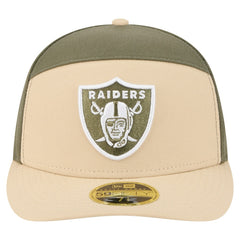 Las Vegas Raiders New Era Two-Tone Color Pack Split Panel 59FIFTY Fitted Hat Light Beige/Olive - NFL