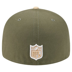 Las Vegas Raiders New Era Two-Tone Color Pack Split Panel 59FIFTY Fitted Hat Light Beige/Olive - NFL