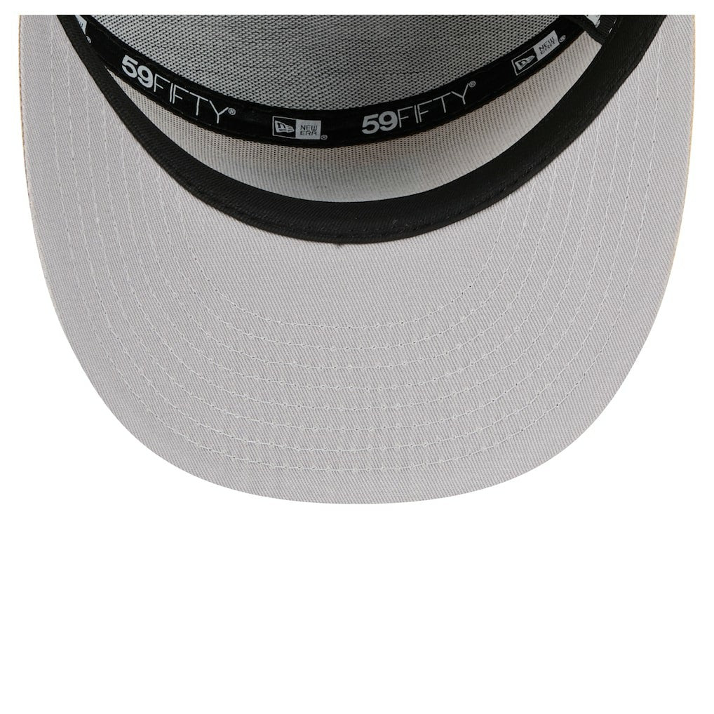 Las Vegas Raiders New Era Two-Tone Color Pack Split Panel 59FIFTY Fitted Hat Light Beige/Olive - NFL