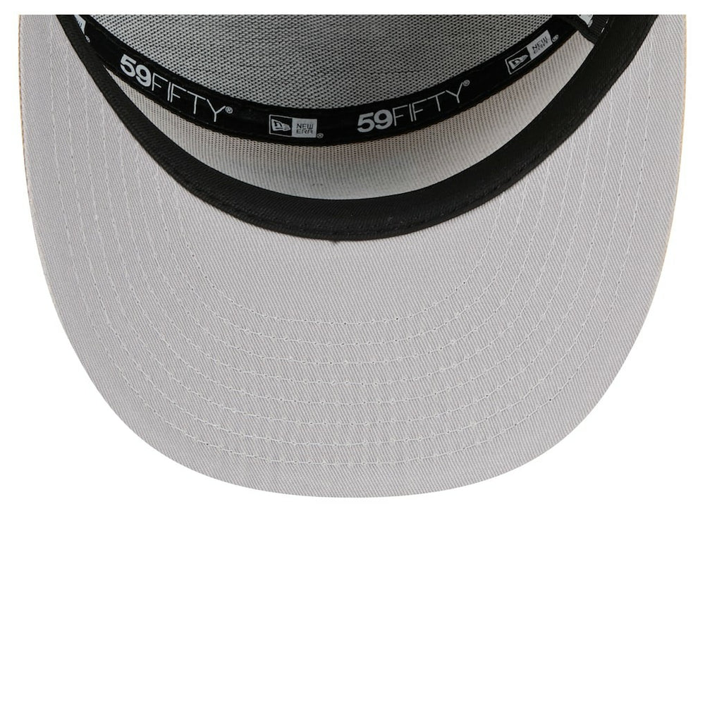 Las Vegas Raiders New Era Two-Tone Color Pack Split Panel 59FIFTY Fitted Hat Light Beige/Olive - NFL