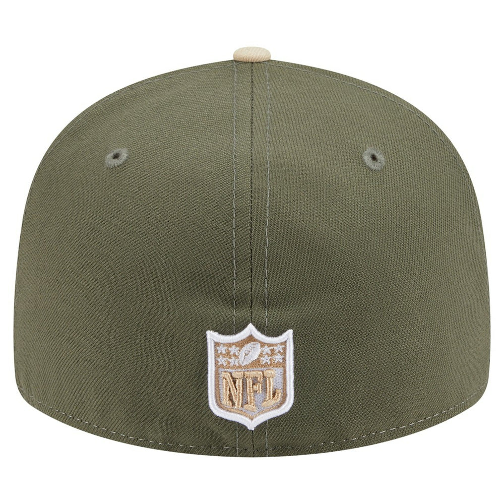 Miami Dolphins New Era Two-Tone Color Pack Split Panel 59FIFTY Fitted Hat Light Beige/Olive - NFL