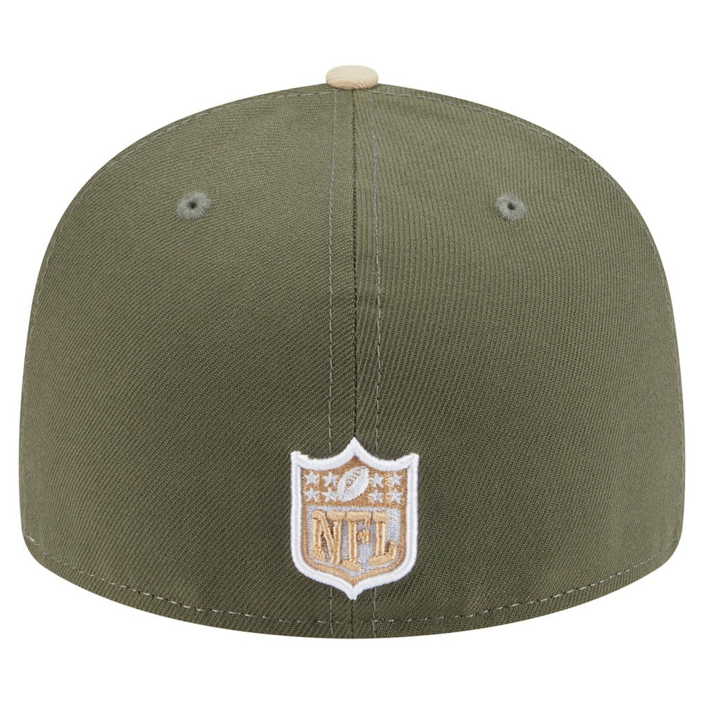 Minnesota Vikings New Era Two-Tone Color Pack Split Panel 59FIFTY Fitted Hat Light Beige/Olive - NFL