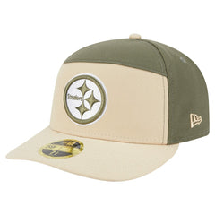 Pittsburgh Steelers New Era Two-Tone Color Pack Split Panel 59FIFTY Fitted Hat Light Beige/Olive - NFL