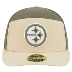 Pittsburgh Steelers New Era Two-Tone Color Pack Split Panel 59FIFTY Fitted Hat Light Beige/Olive - NFL