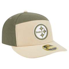 Pittsburgh Steelers New Era Two-Tone Color Pack Split Panel 59FIFTY Fitted Hat Light Beige/Olive - NFL