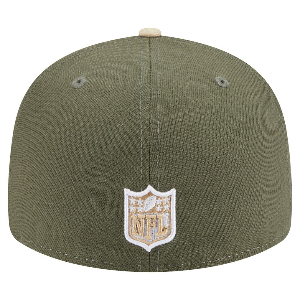 Pittsburgh Steelers New Era Two-Tone Color Pack Split Panel 59FIFTY Fitted Hat Light Beige/Olive - NFL
