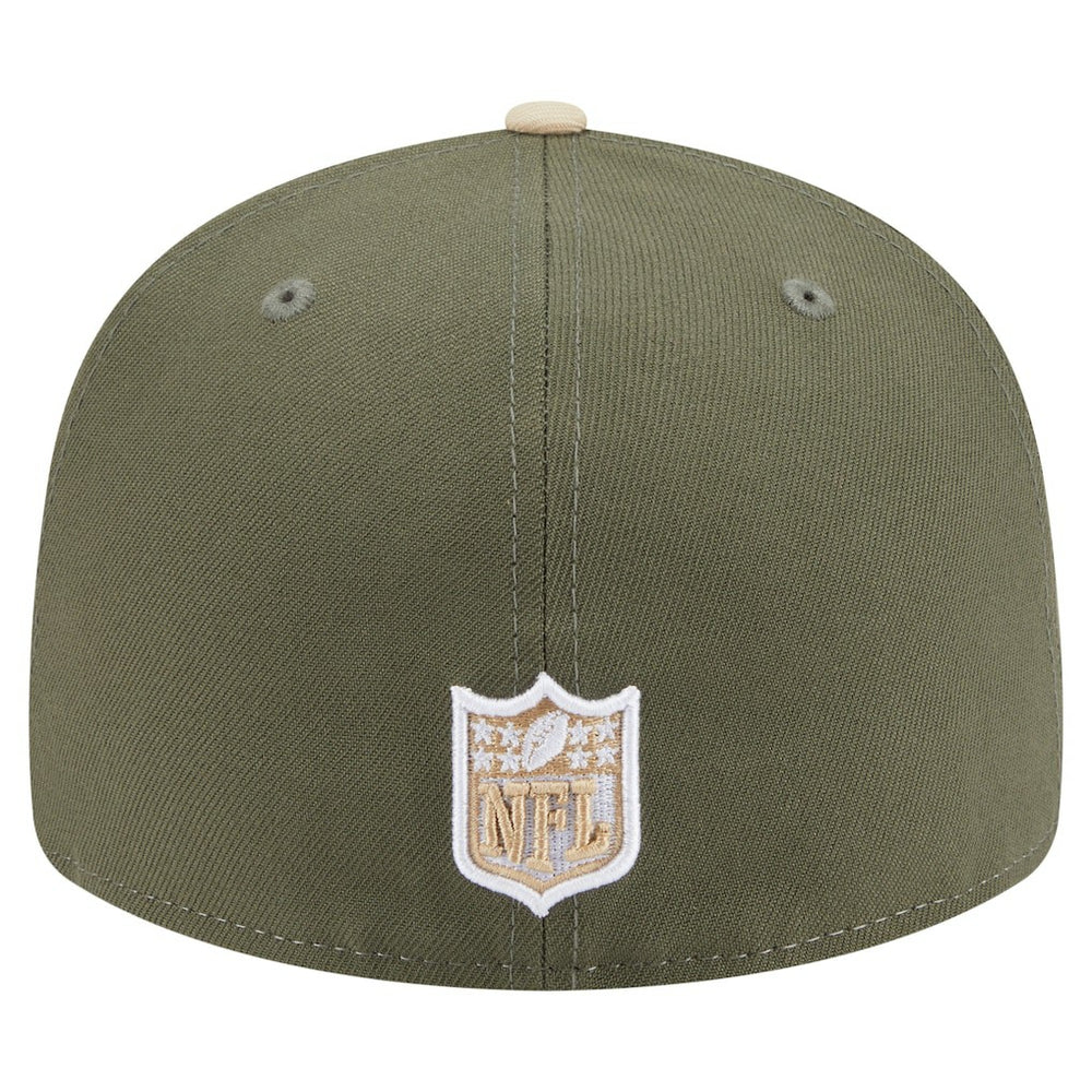 Pittsburgh Steelers New Era Two-Tone Color Pack Split Panel 59FIFTY Fitted Hat Light Beige/Olive - NFL