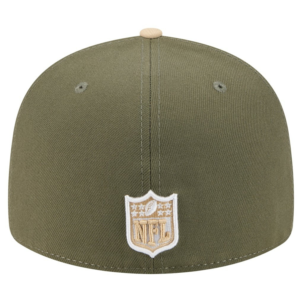 New York Giants New Era Two-Tone Color Pack Split Panel 59FIFTY Fitted Hat Light Beige/Olive - NFL