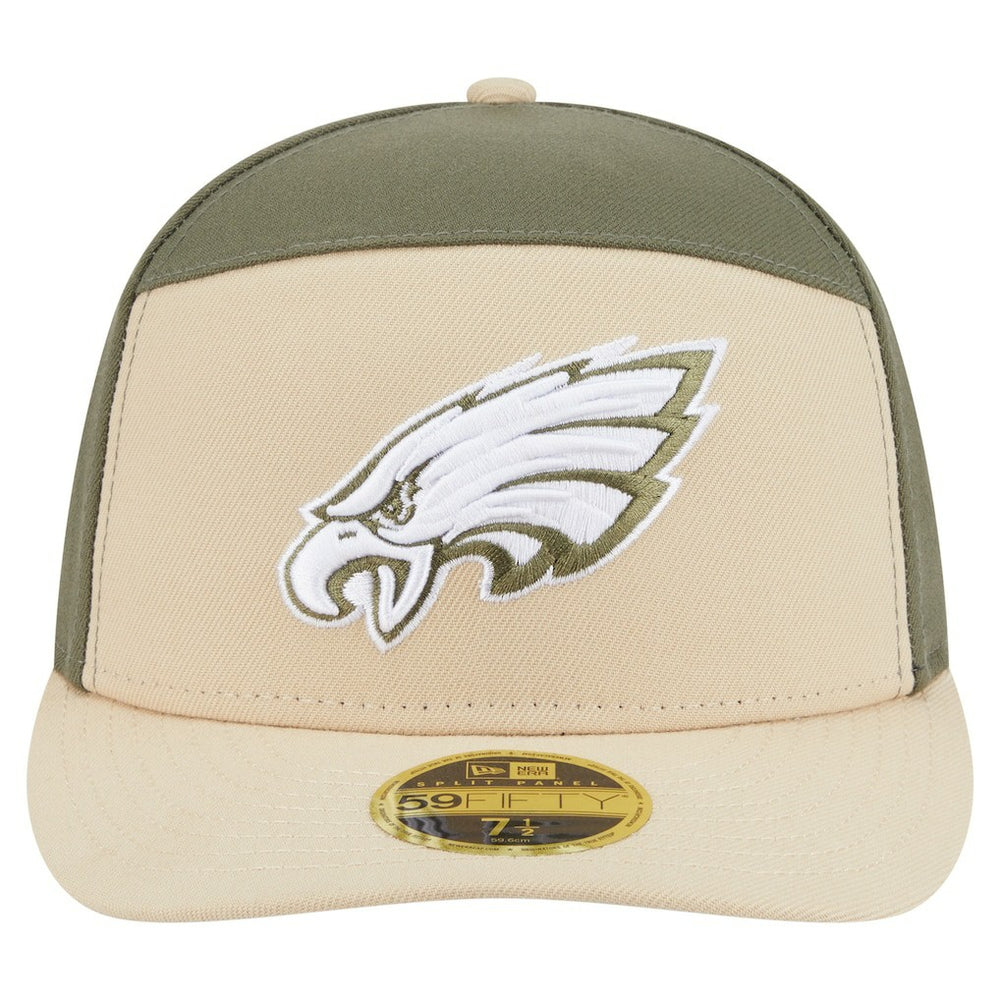 Philadelphia Eagles New Era Two-Tone Color Pack Split Panel 59FIFTY Fitted Hat Light Beige/Olive - NFL