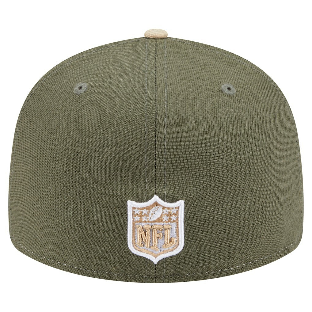 Philadelphia Eagles New Era Two-Tone Color Pack Split Panel 59FIFTY Fitted Hat Light Beige/Olive - NFL