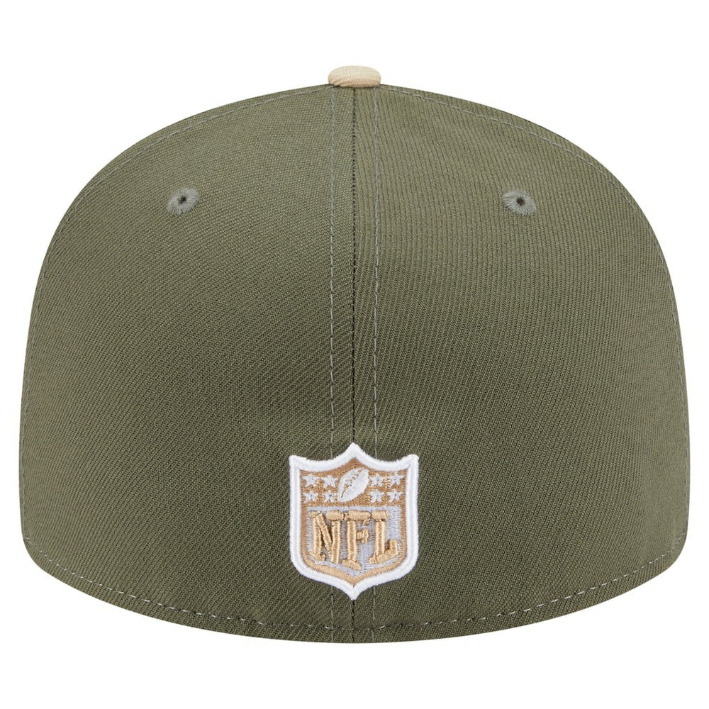 Philadelphia Eagles New Era Two-Tone Color Pack Split Panel 59FIFTY Fitted Hat Light Beige/Olive - NFL