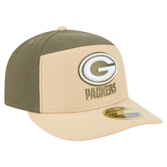 Green Bay Packers New Era Two-Tone Color Pack Split Panel 59FIFTY Fitted Hat Light Beige/Olive - NFL