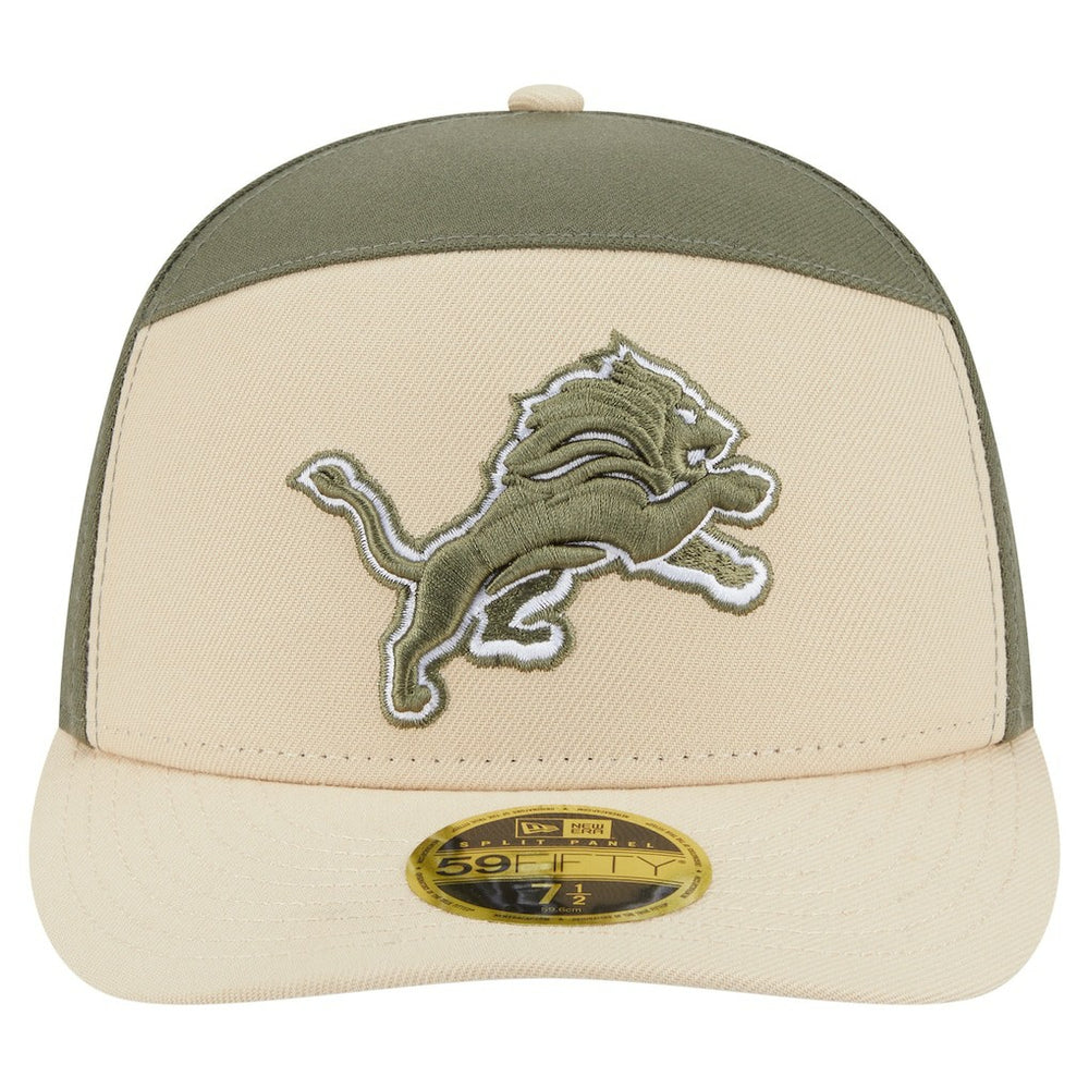 Detroit Lions New Era Two-Tone Color Pack Split Panel 59FIFTY Fitted Hat Light Beige/Olive - NFL