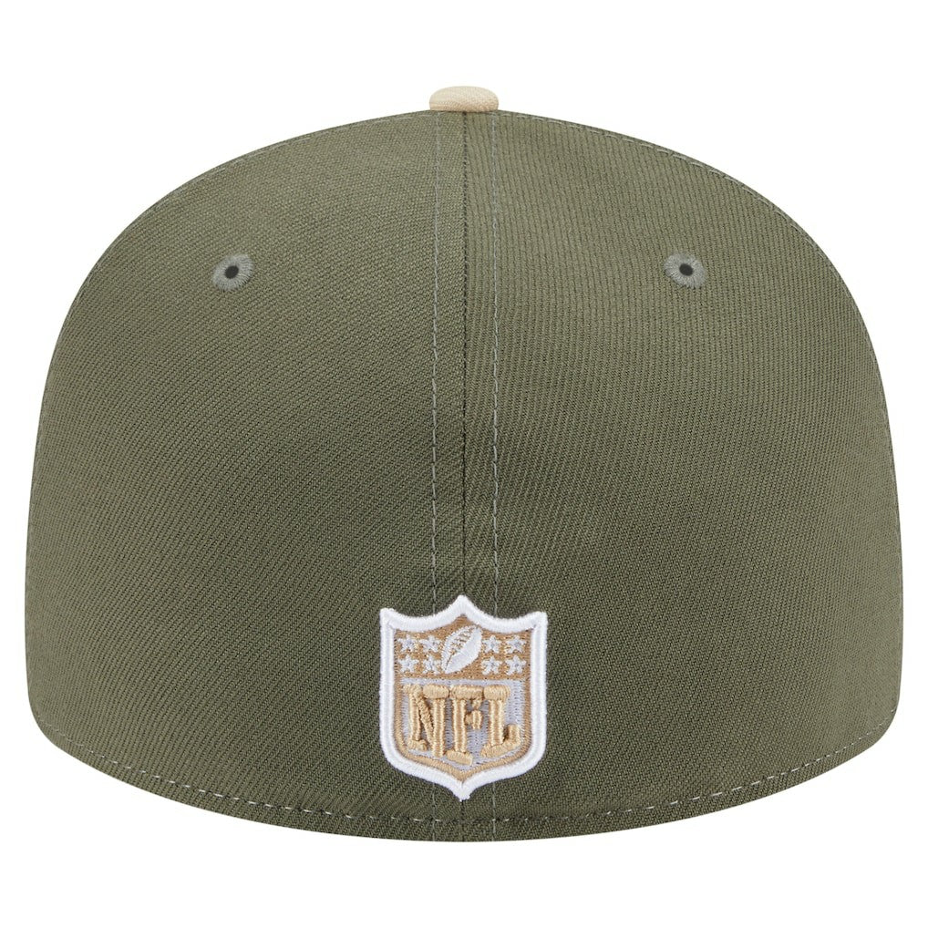 Detroit Lions New Era Two-Tone Color Pack Split Panel 59FIFTY Fitted Hat Light Beige/Olive - NFL