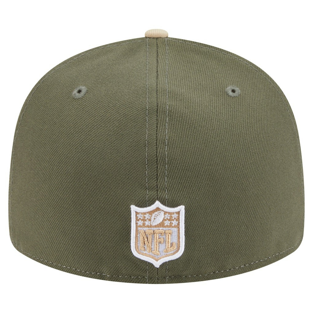 San Francisco 49ers New Era Two-Tone Color Pack Split Panel 59FIFTY Fitted Hat Light Beige/Olive - NFL